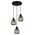 TULIP: Interior Bronze Amber / Smokey Black Wine Glass Ribbed Multiple Round Base Pendant Lights
