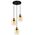 CHAMPAN: Interior Bronze Amber / Smokey Black Glass Ellipse Multiple Round Base Pendant Lights