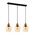 CHAMPAN: Interior Bronze Amber / Smokey Black Glass Ellipse Multiple Bar Base Pendant Lights