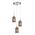 ESPEJO1: Interior Iron & Chrome Oblong Glass with Line Effect Pendant Lights