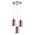 ESPEJO2: Interior Iron & Rose Gold Oblong Glass with Line Effect Pendant Lights