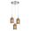 ESPEJO2: Interior Iron & Rose Gold Oblong Glass with Line Effect Pendant Lights