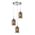 ESPEJO3: Interior Iron & Chrome Oblong Glass with Dotted Effect Pendant Lights