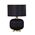 LUSSO: Interior Black Drum Shade Ceramic Base with Antique Brass Highlight Table Lamps