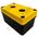 PB Al Enclosure 2 Hole | Durable ABS Plastic | Yellow Lid & Black Base | by Tobin