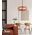 Pendant 4 Light ES Amber Glass Dome Black 600mm CLA Lighting