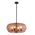 Pendant 4 Light ES Amber Glass Dome Black 600mm CLA Lighting