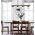 Pendant 4 Light ES Chestnut Wood Clear Glass 1280mm CLA Lighting