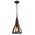 Pendant Light ES Small Bell Dark Red Wood 226mm CLA Lighting