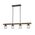 Pendant 4 Light ES Chestnut Wood Clear Glass 1280mm CLA Lighting