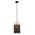 Pendant ES White Cloth Oblong Wood Trim Small 150mm CLA Lighting