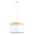 Pendant ES White Cloth Round Wood Trim Large 400mm CLA Lighting
