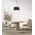 Pendant ES White Cloth Round Wood Trim Large 400mm CLA Lighting