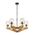 Pendant Light 6 Light ES Candelabra Oak Wood 799mm CLA Lighting