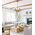 Pendant Light 6 Light ES Candelabra Oak Wood 799mm CLA Lighting