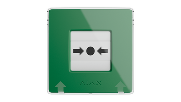 AJAX Manual Call Point Green Wireless | Resettable Element | LED Indicator | Tamper Alarm | by Dicker Data
