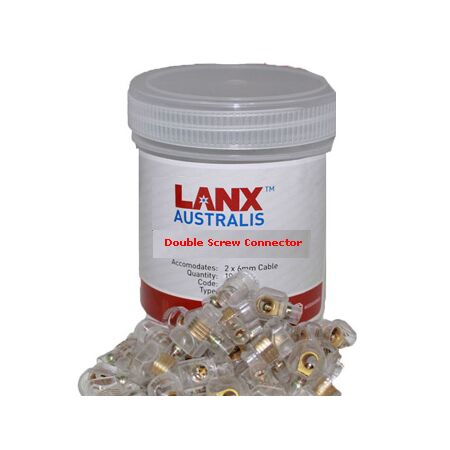 Double Screw 240V 2 X 6mm Earth Electrical Cable Connector (50pcs)