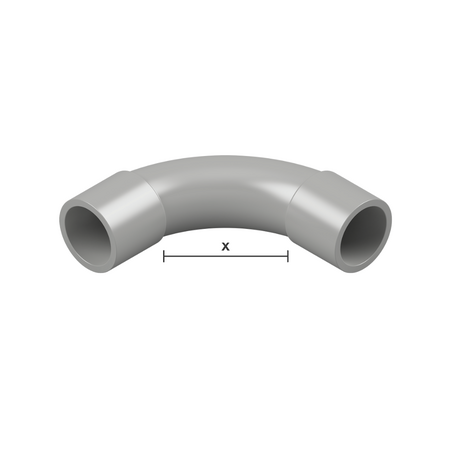 40mm Grey PVC 90° Standard Bend