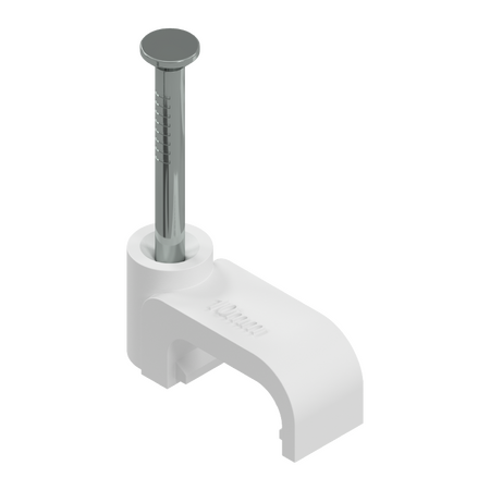 2.5mm² White Flat Cable Clips - 5,000 Crate