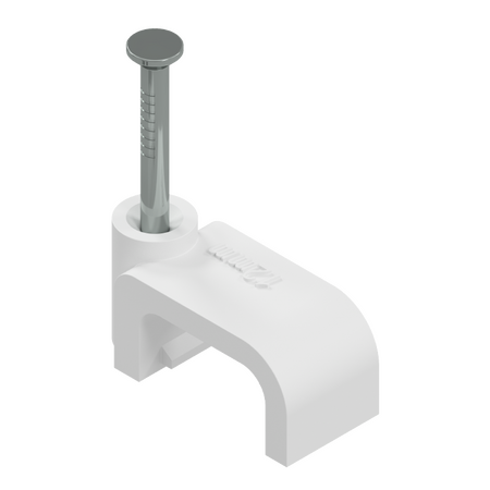 2.5mm² White Flat Cable Clips - 5,000 Crate