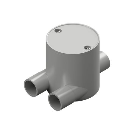 20mm Grey PVC 3-Way 'Y' Type Deep Junction Box