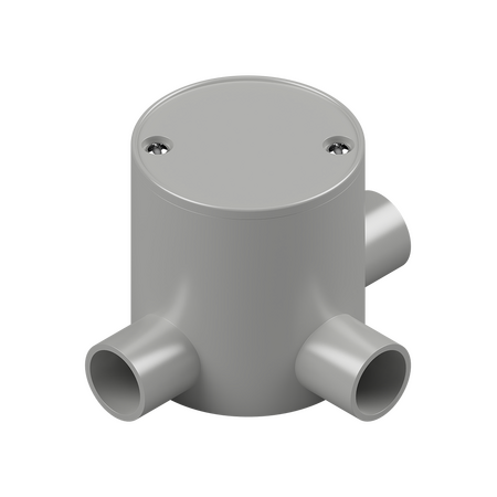 25mm Grey PVC 3-Way Deep Junction Box