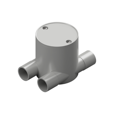 25mm Grey PVC 4-Way 'H' Type Deep Junction Box
