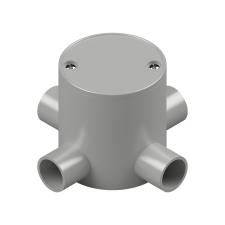 25mm Grey PVC 4-Way Deep Junction Box