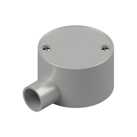 25mm Grey PVC 1-Way Shallow Junction Box