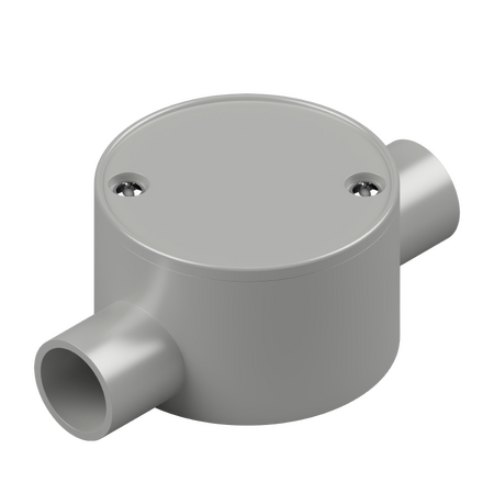 25mm Grey PVC 2-Way Shallow Junction Box