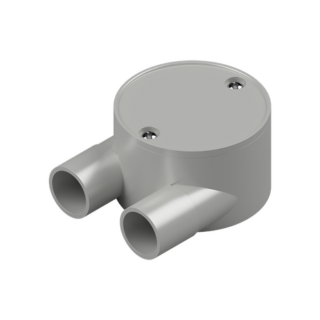 25mm Grey PVC 2-Way 'U' Type Shallow Junction Box