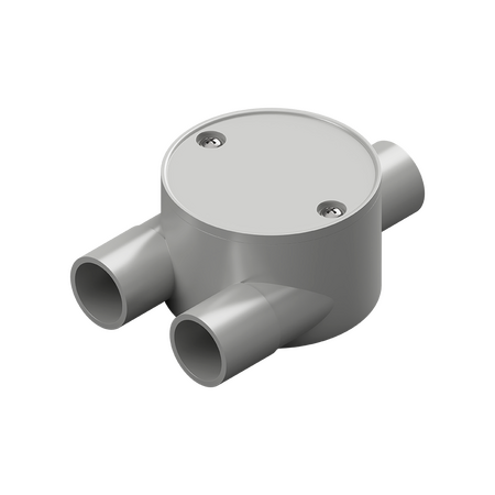 25mm Grey PVC 3-Way 'Y' Type Shallow Junction Box