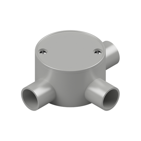 20mm Grey PVC 3-Way Shallow Junction Box