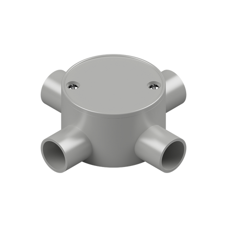 25mm Grey PVC 4-Way Shallow Junction Box