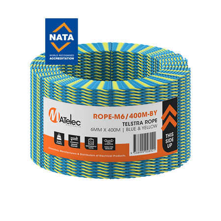 6mm 400m Blue & Yellow Telstra Rope