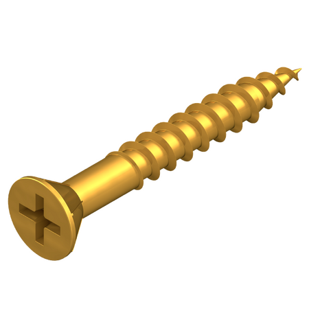 8G x 50mm Ribbed Head Needle Point Chipboard Screw - 100 Pack