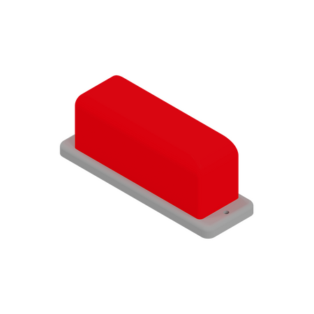 12V dc Red Rectangular Mini Strobe