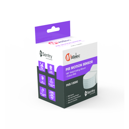 180° IP65 White PIR Cobra Wall Mount Motion Sensor