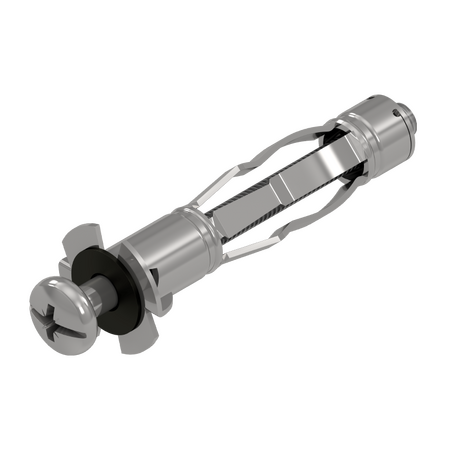 8mm penetration hole, 5mm max wall width, 21mm shaft length Hollow Wall Anchor - 100 Pack