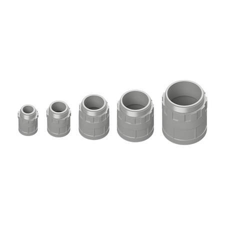 20mm Grey PVC Screw Adaptor & Lock Ring