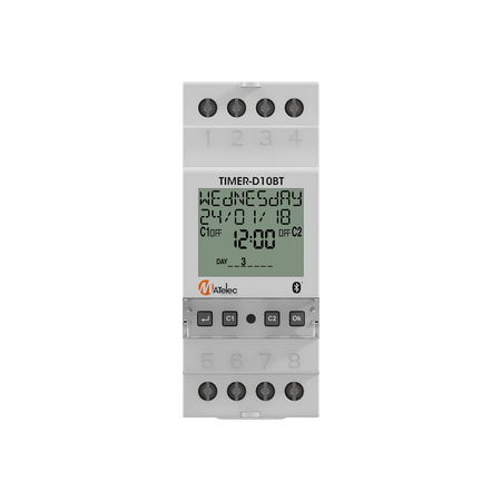 240Vac 24x7 LCD Time Switch with 2 Channel R/O Bluetooth Programmable