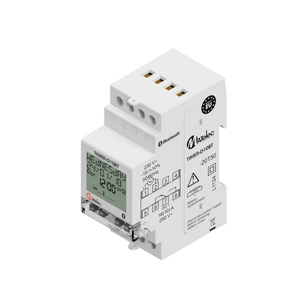 240Vac 24x7 LCD Time Switch with 2 Channel R/O Bluetooth Programmable