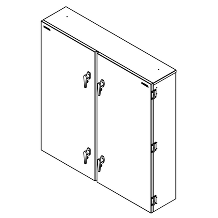 Enclosure IP23 450x450x250 Raw Galvanised Hinged Switchpanel Top Hinged Door