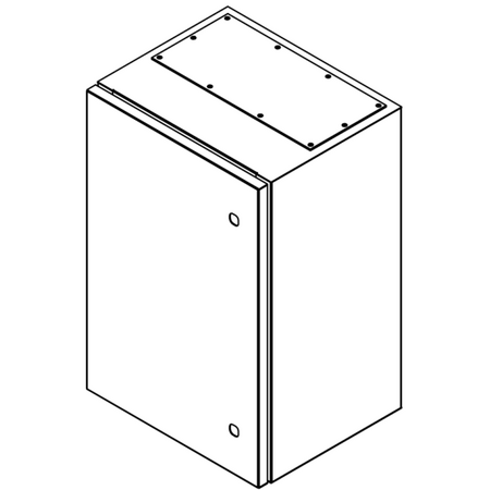 Enclosure IP66 600x600x300 X15 Orange Gloss, Back Plate, Escutcheon, Aluminium Gland Plate Top & Bottom