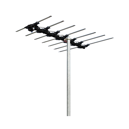 MAGNA Black High Gain 7 Element Log Periodic Digital TV Antenna VHF (6-12) with 50dB 4G/5G Filter (5 Pack)