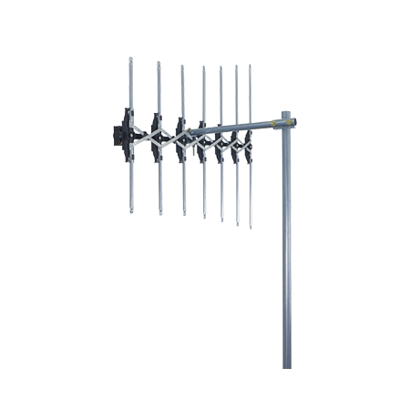 MAGNA Black High Gain 7 Element Log Periodic Digital TV Antenna VHF (6-12) with 50dB 4G/5G Filter (5 Pack)