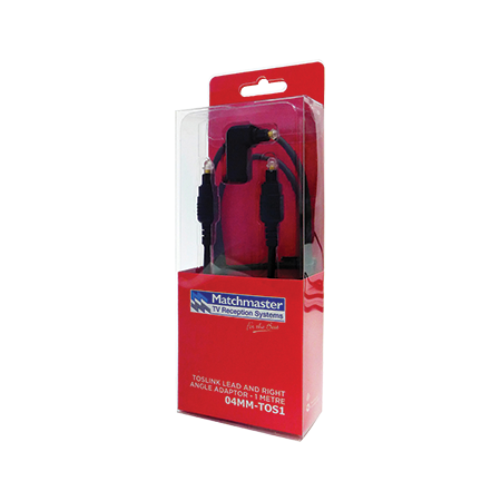 1m Toslink Male to Male Lead including Right Angle Adaptor
