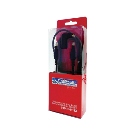 3m Toslink Male to Male Lead including Right Angle Adaptor
