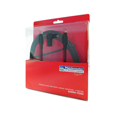 5m Toslink Male to Male Lead including Right Angle Adaptor