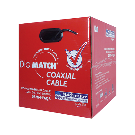 305m RG6 Quad-shield Coaxial Cable Dispenser Box